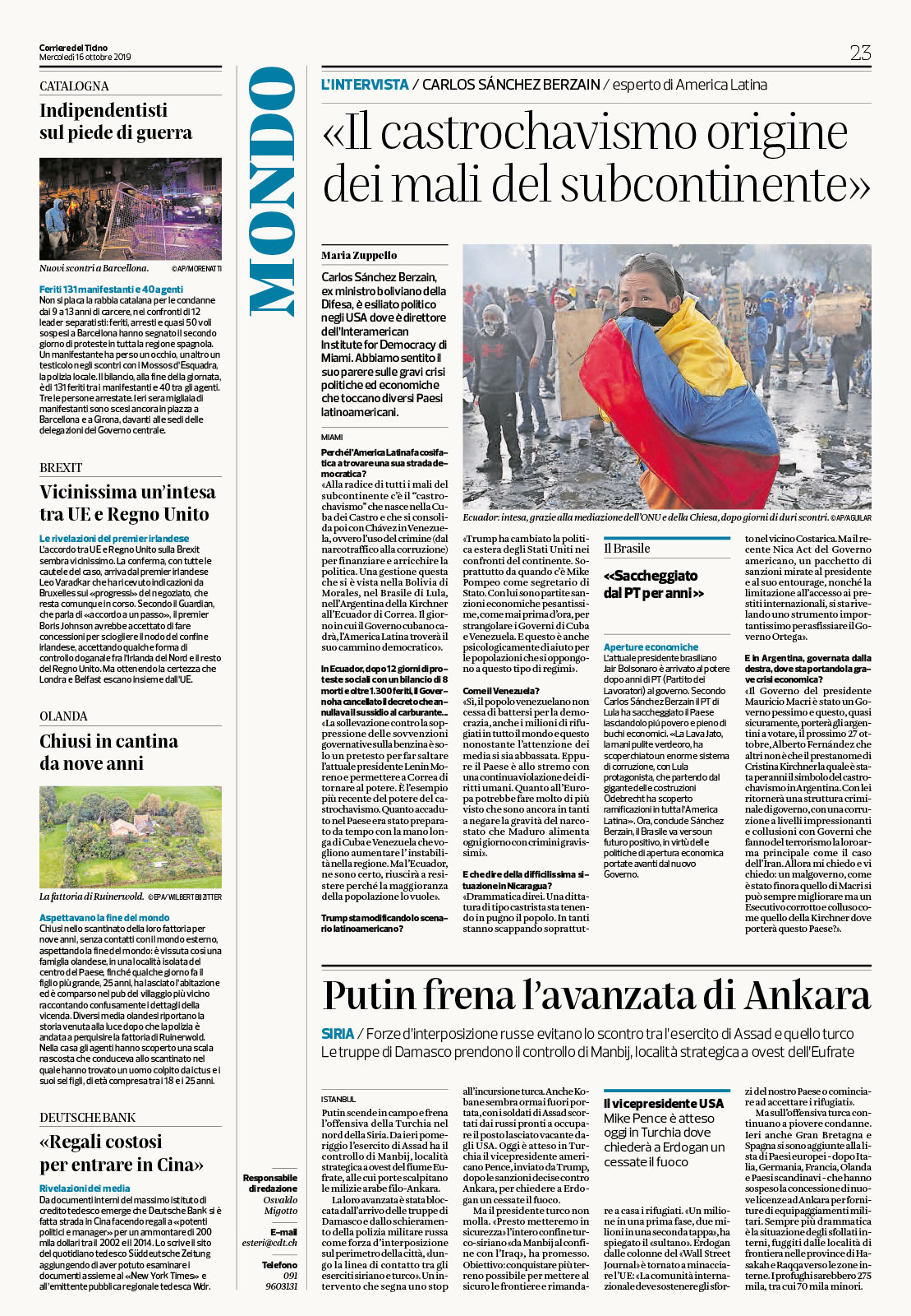 ©Davide Viganò Corriere del ticino Mondo
